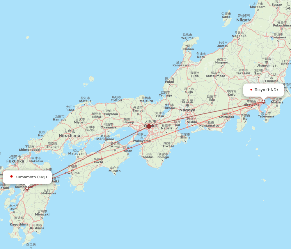 KMJ-HND flight routes