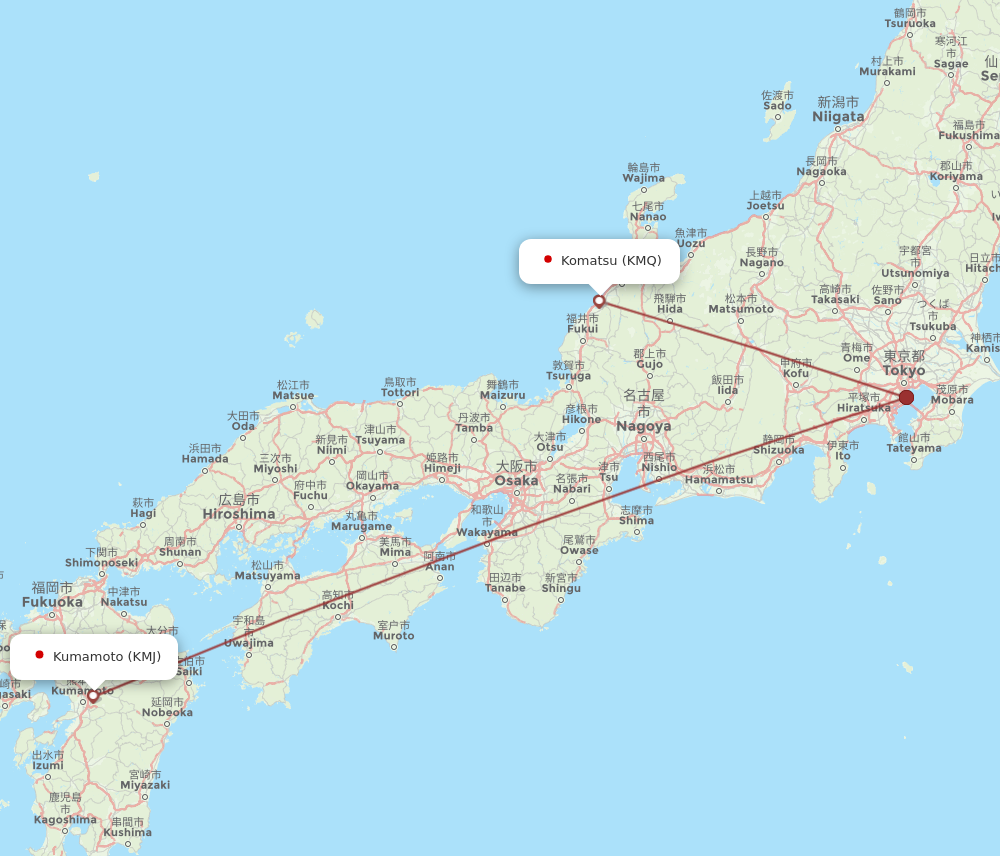 KMJ to KMQ flights and routes map