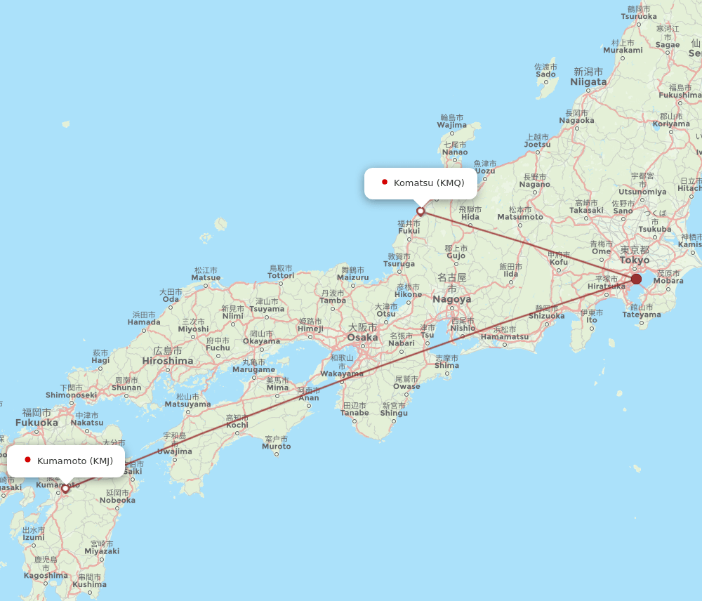 KMJ-KMQ flight routes