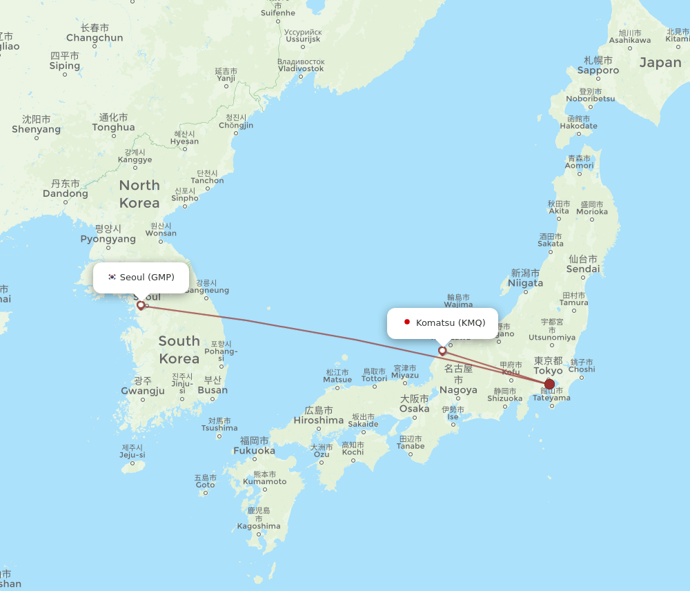 KMQ to GMP flights and routes map