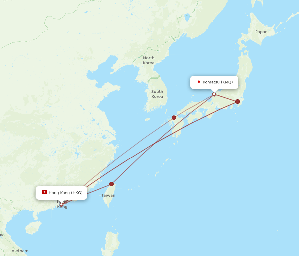 KMQ-HKG flight routes