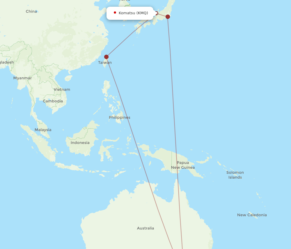 KMQ-MEL flight routes