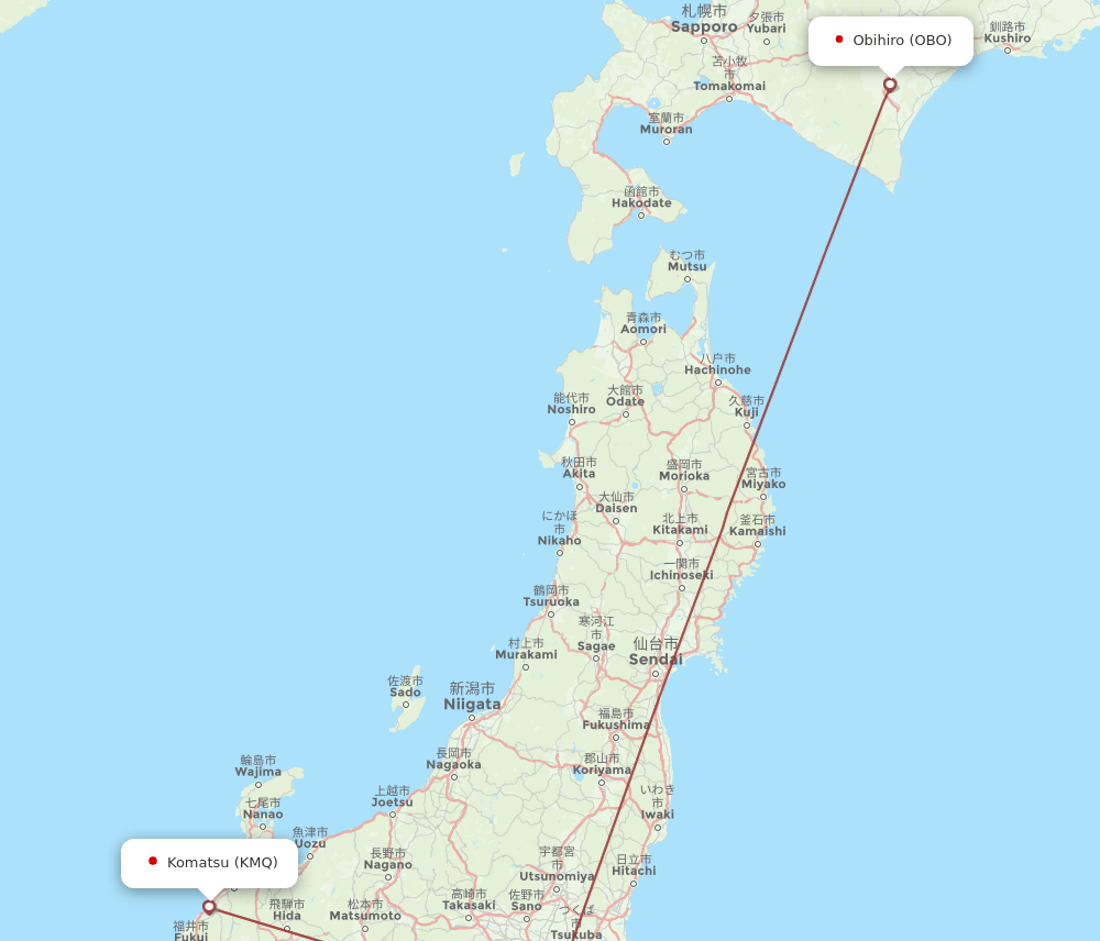 KMQ to OBO flights and routes map