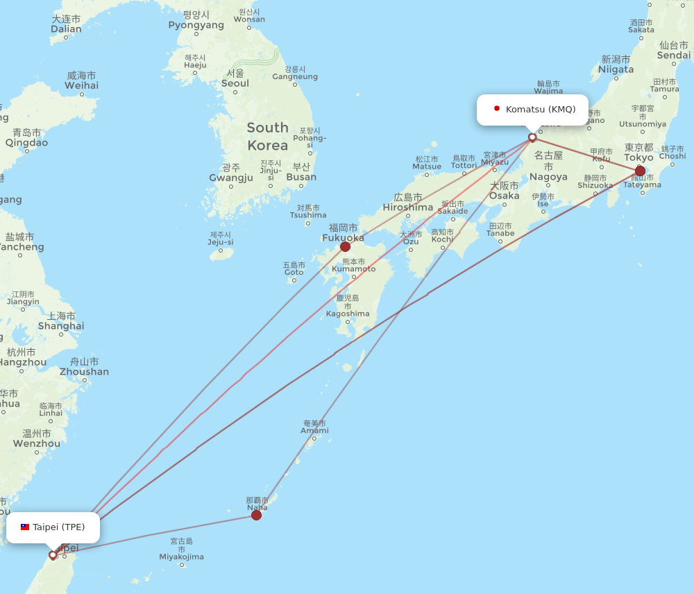 KMQ-TPE flight routes