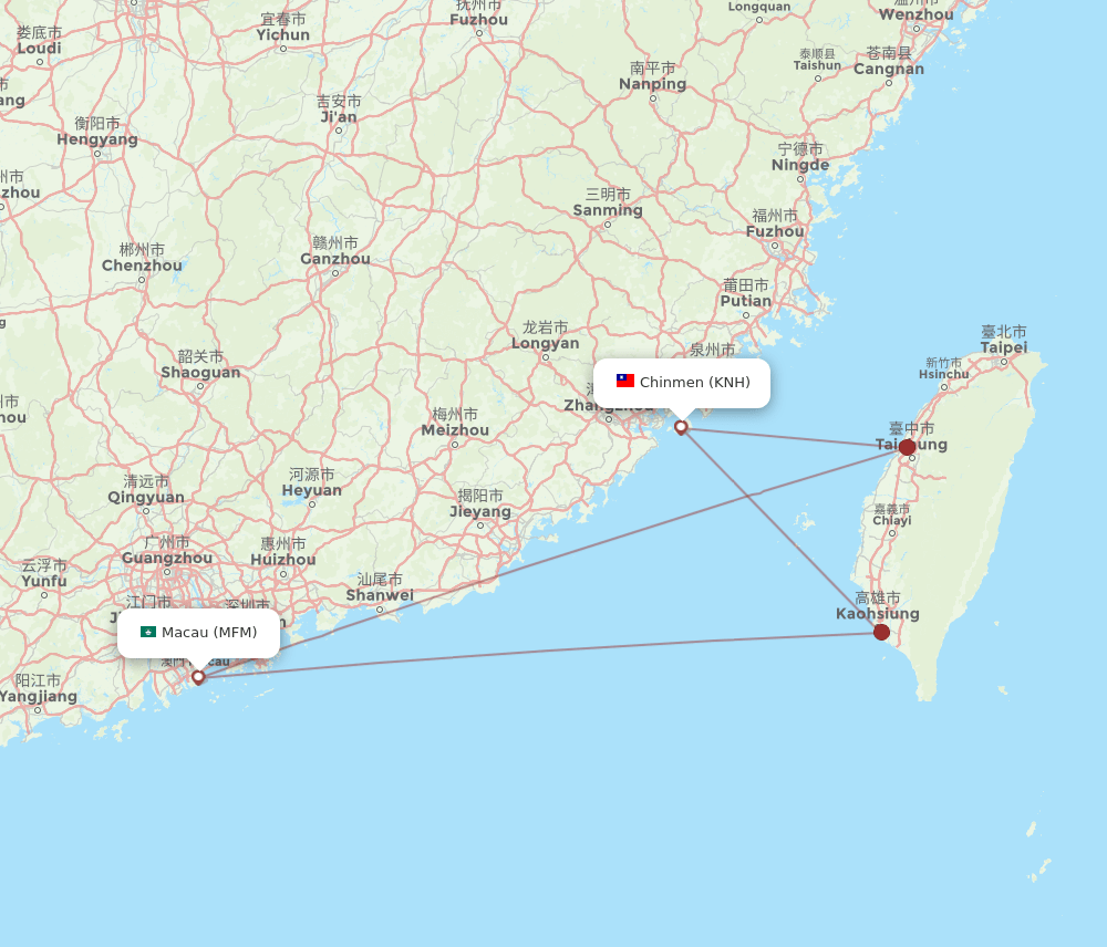 KNH-MFM flight routes