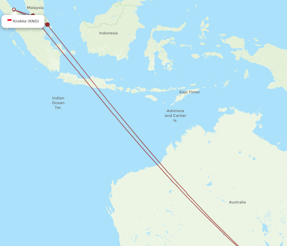 KNO to ADL flights and routes map