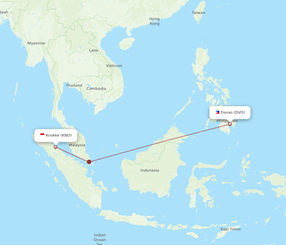 KNO-DVO flight routes