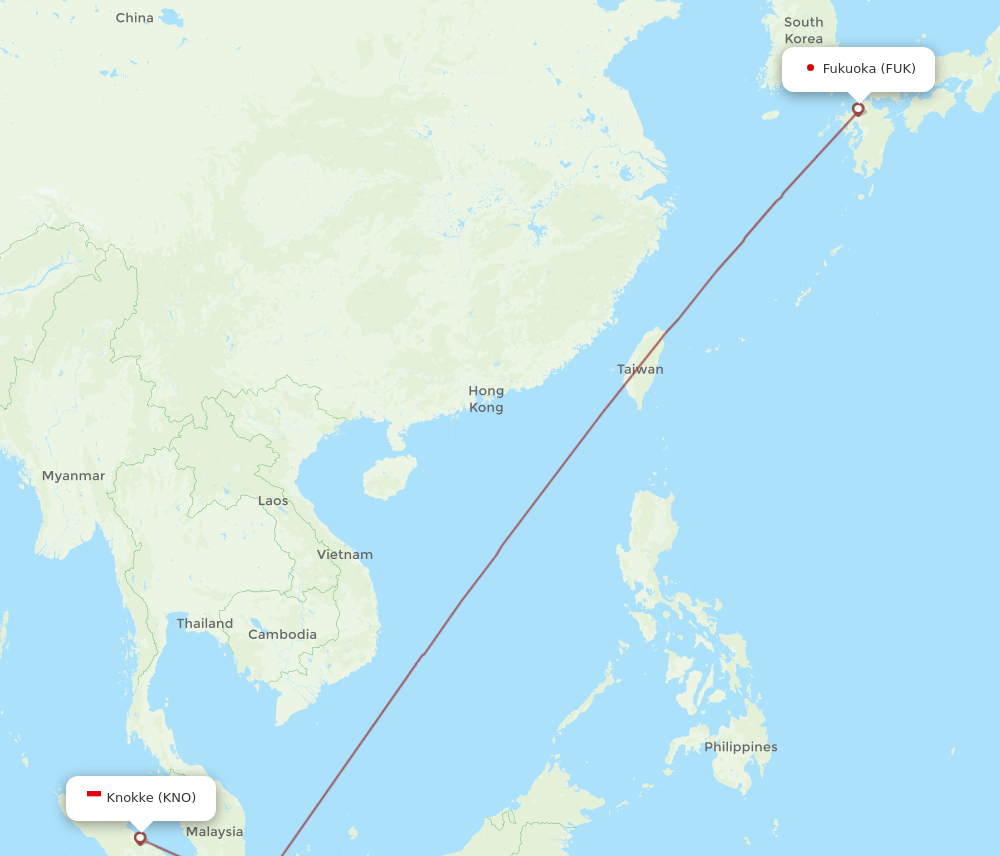 KNO-FUK flight routes