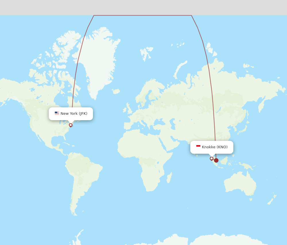 KNO-JFK flight routes