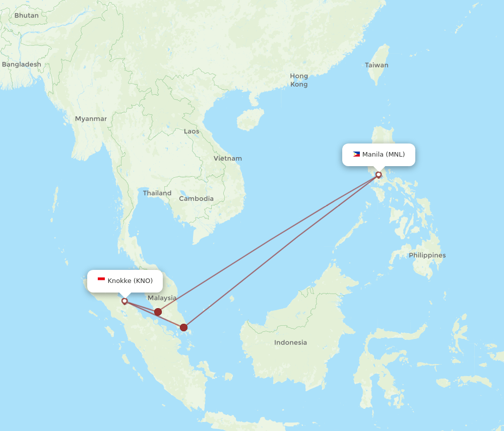 KNO-MNL flight routes