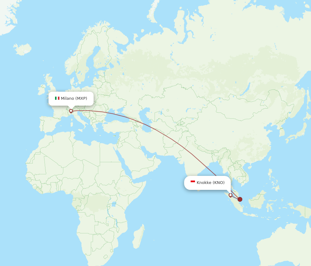 KNO-MXP flight routes
