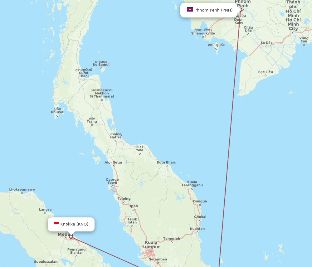 KNO-PNH flight routes