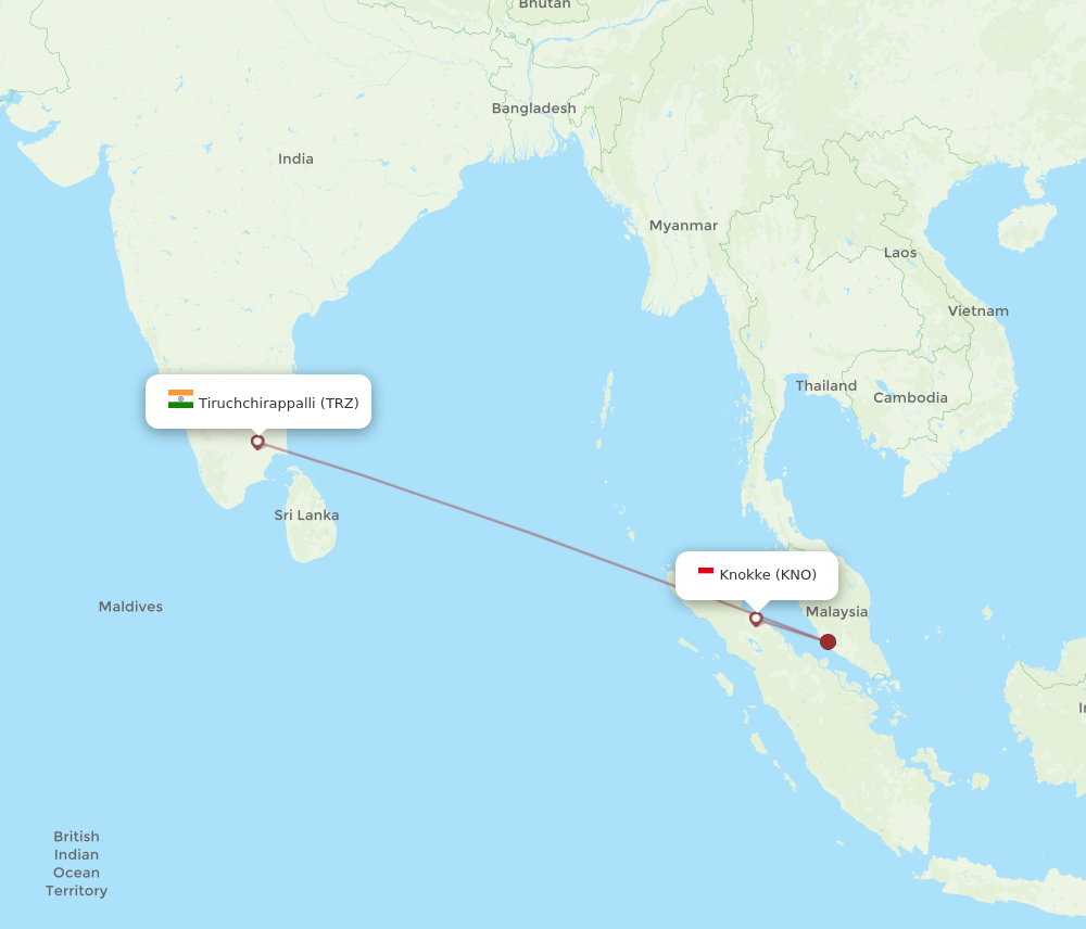 KNO-TRZ flight routes