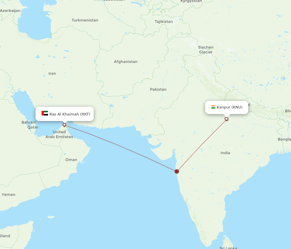 KNU-RKT flight routes