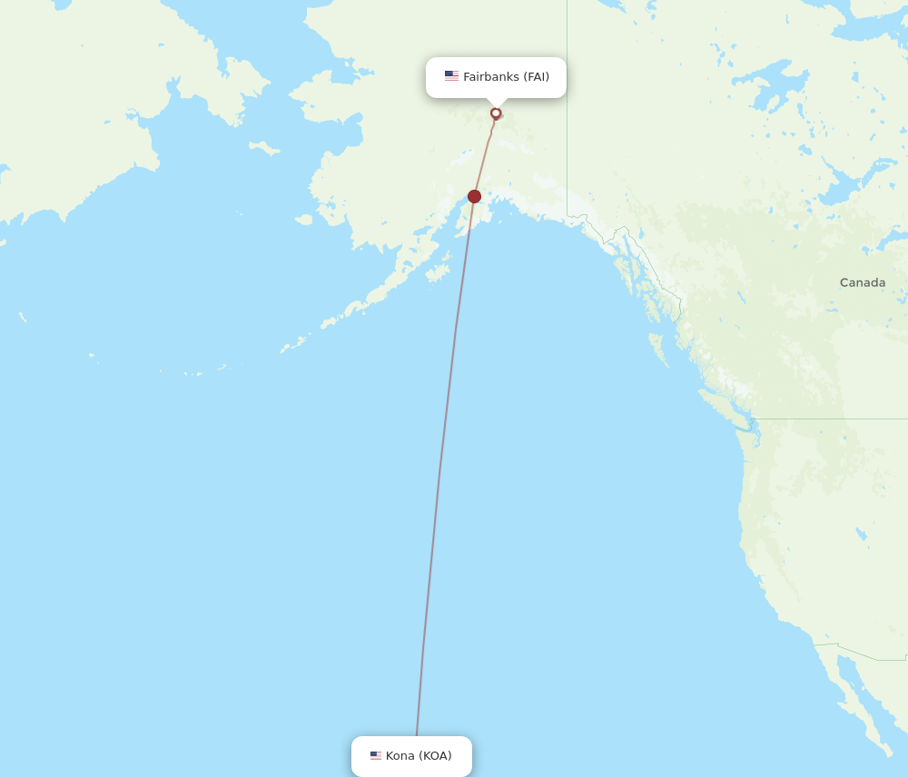 KOA to FAI flights and routes map