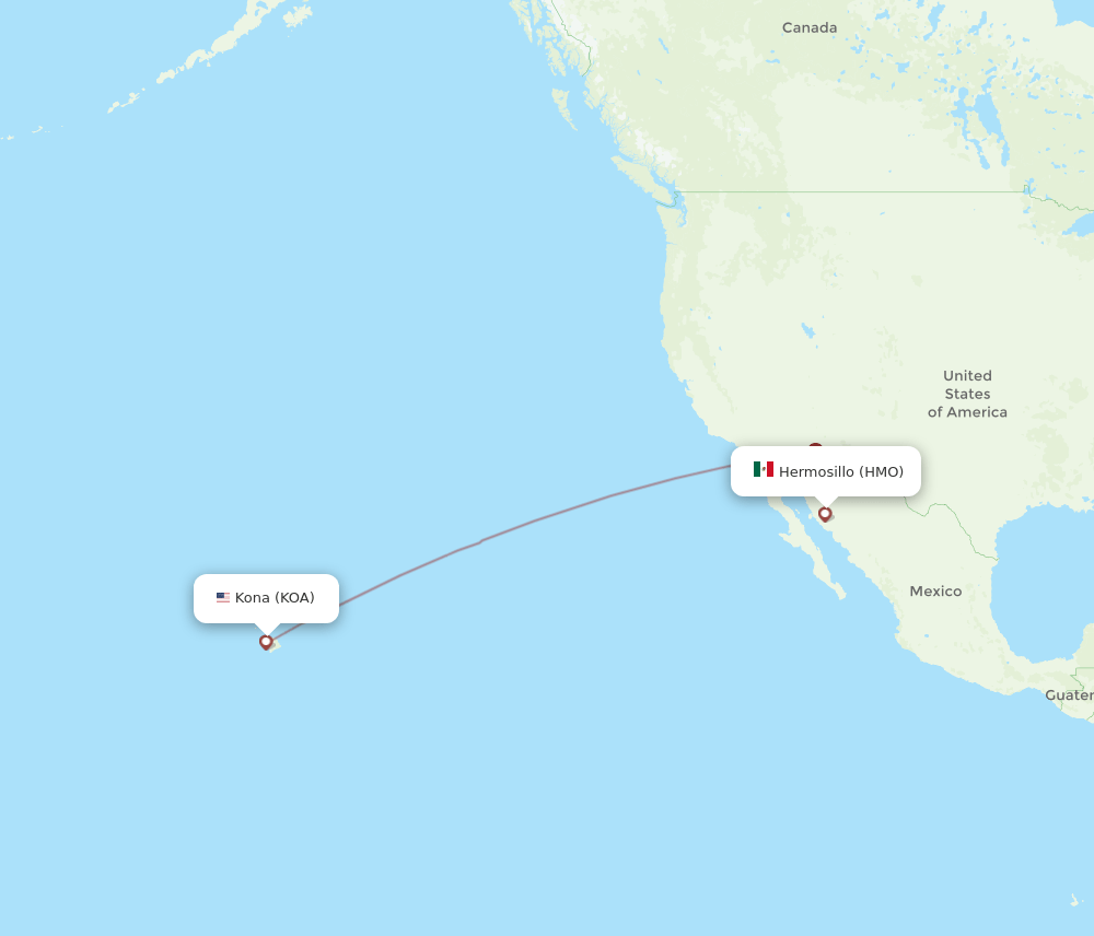 KOA-HMO flight routes