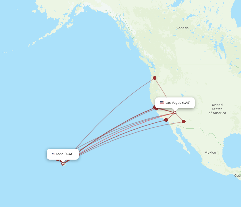 KOA-LAS flight routes