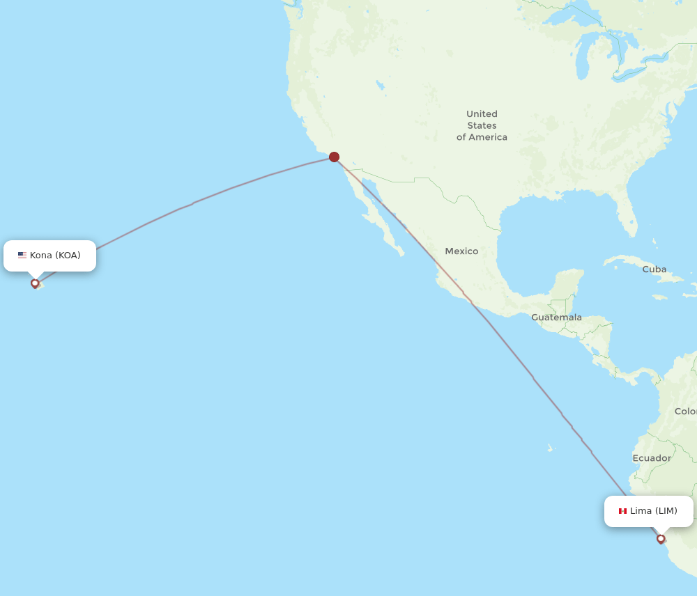 KOA-LIM flight routes