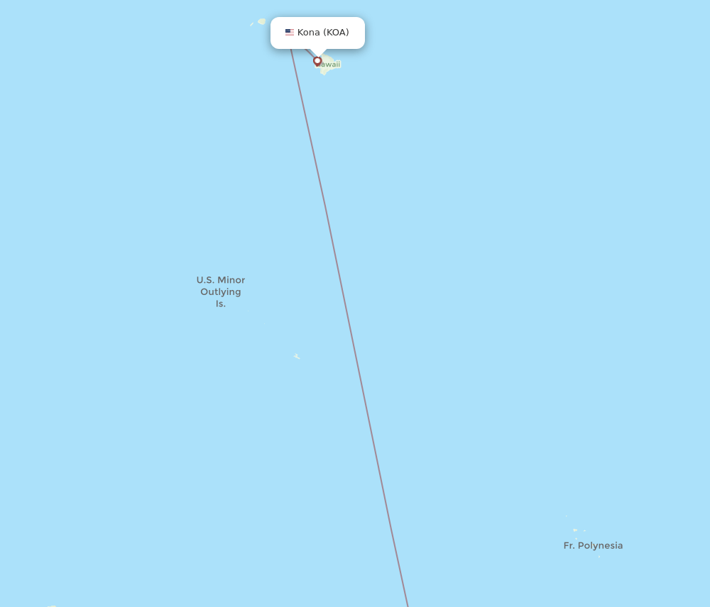 KOA to PPT flights and routes map
