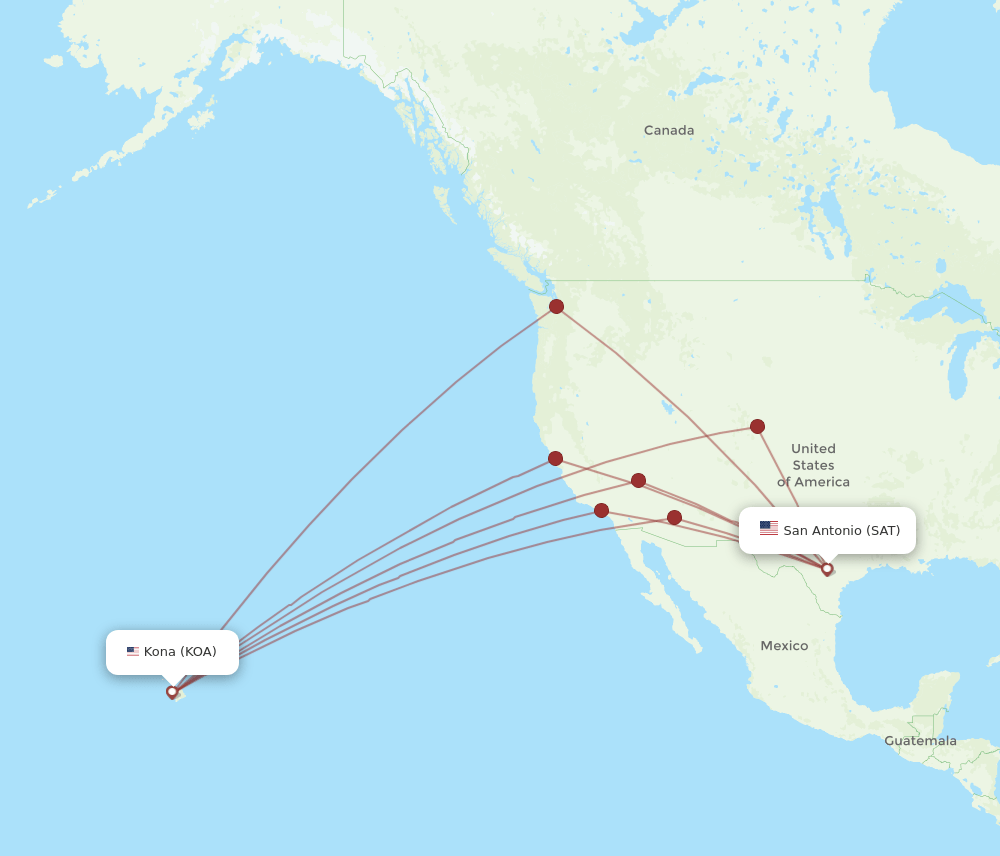 KOA-SAT flight routes