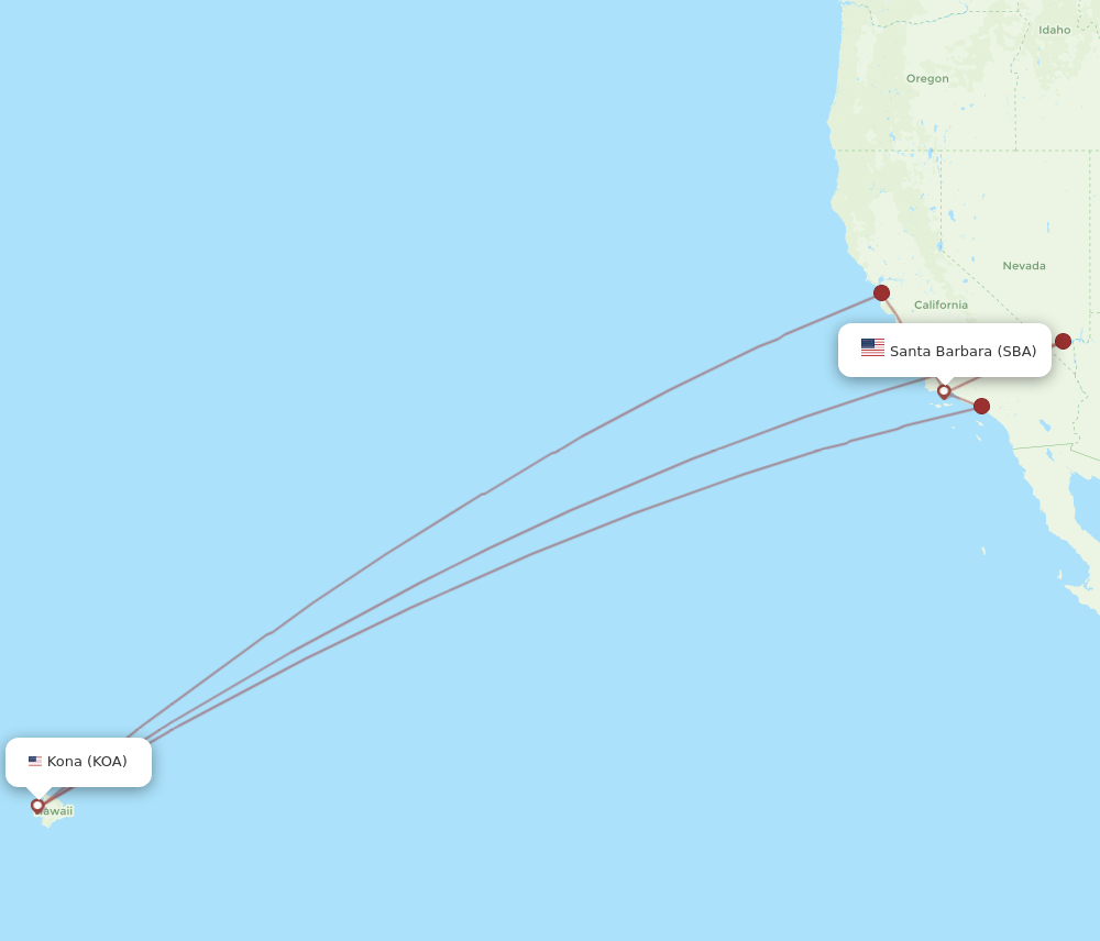 KOA-SBA flight routes