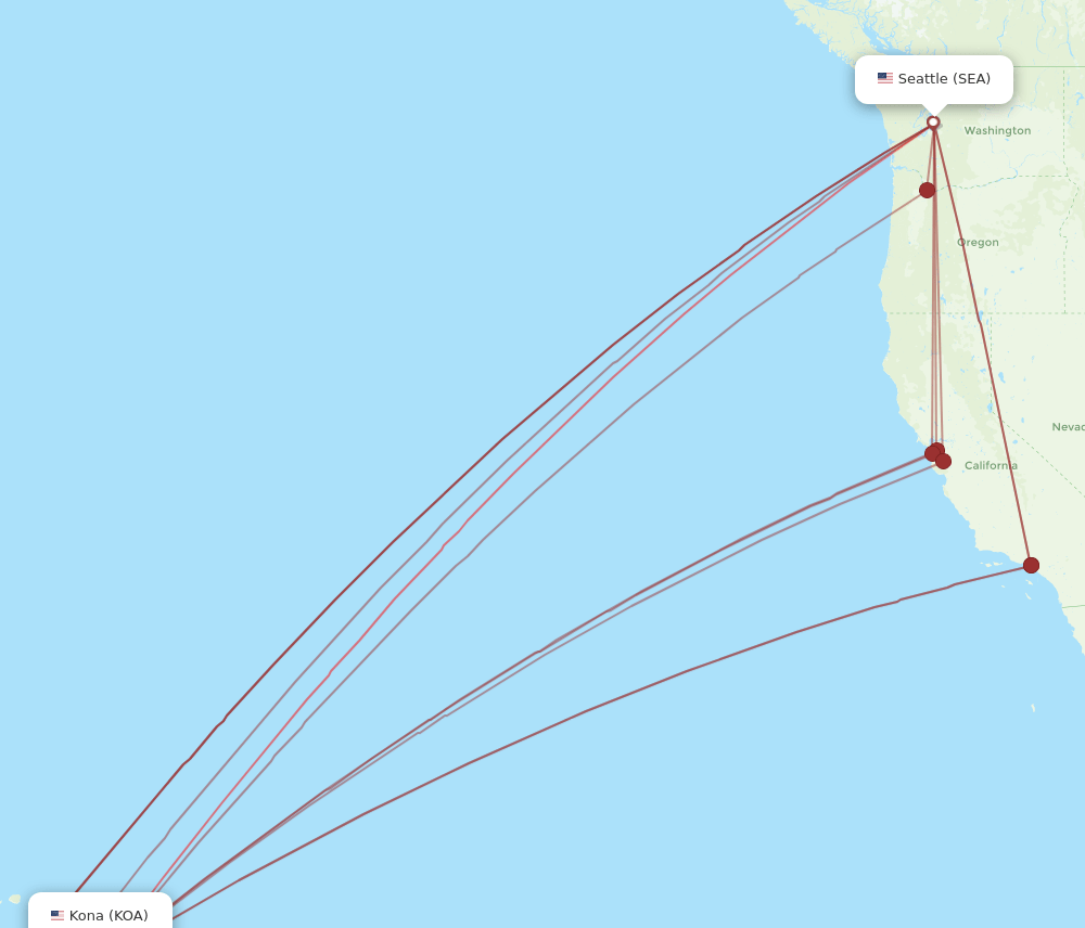KOA-SEA flight routes