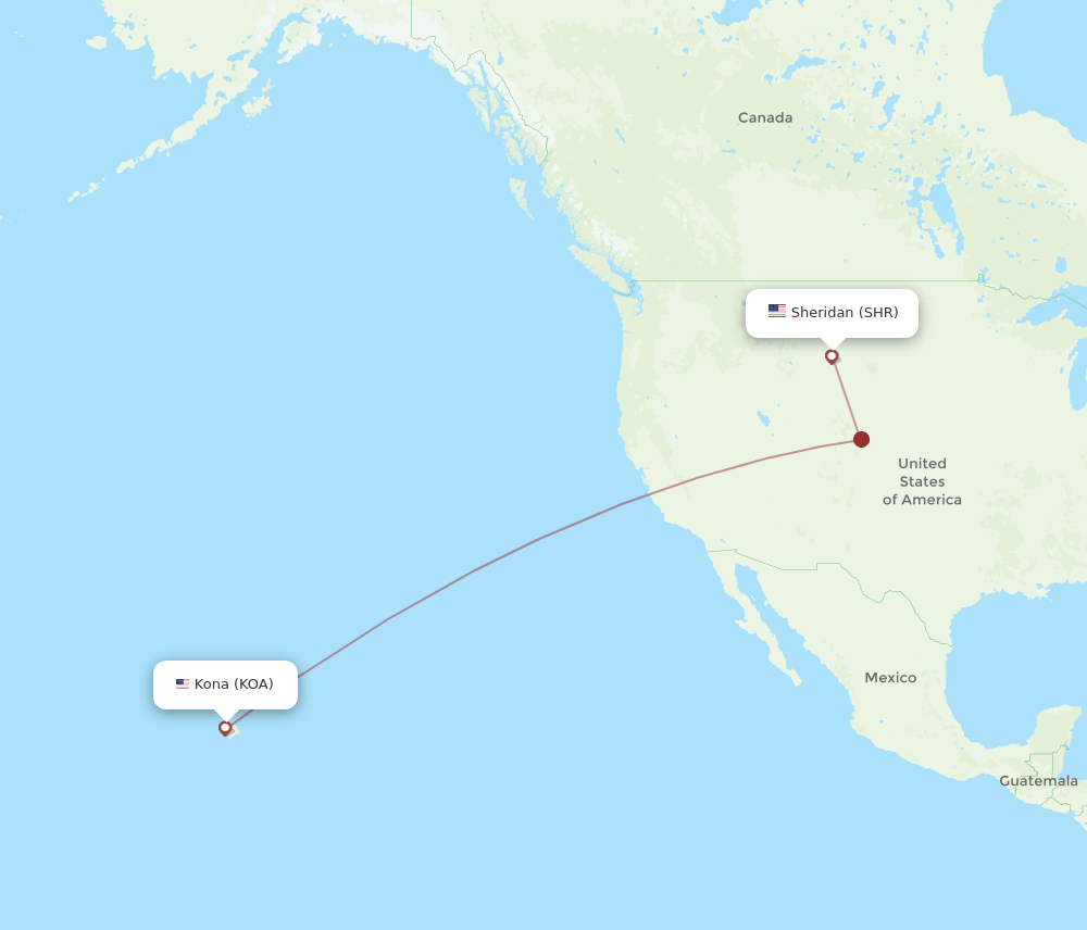 KOA-SHR flight routes