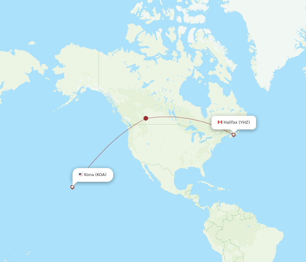KOA-YHZ flight routes