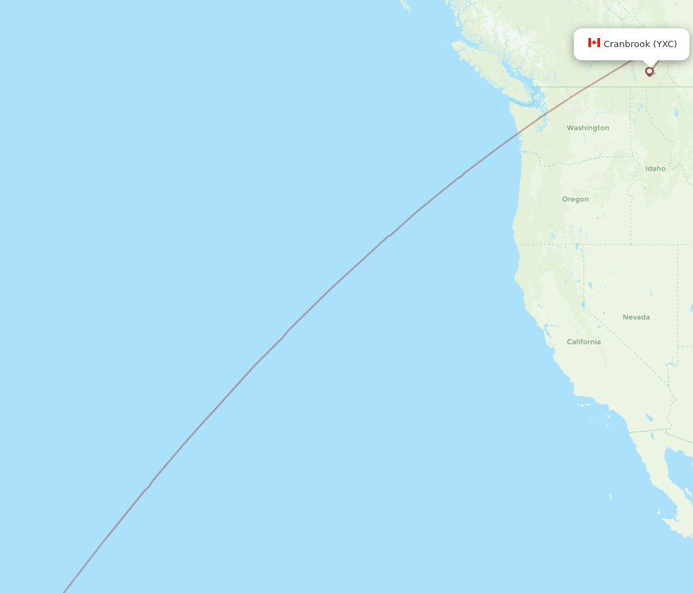 Cranbrook - Kailua-Kona route map and flight paths