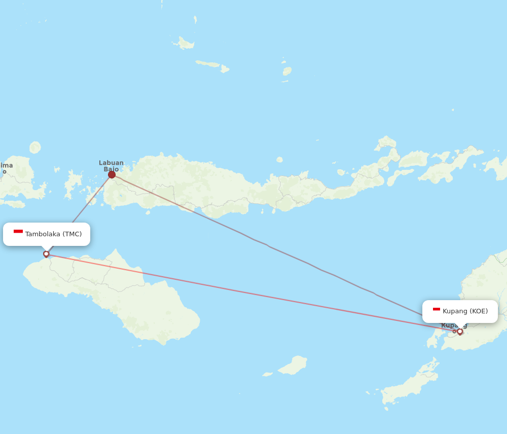 KOE to TMC flights and routes map