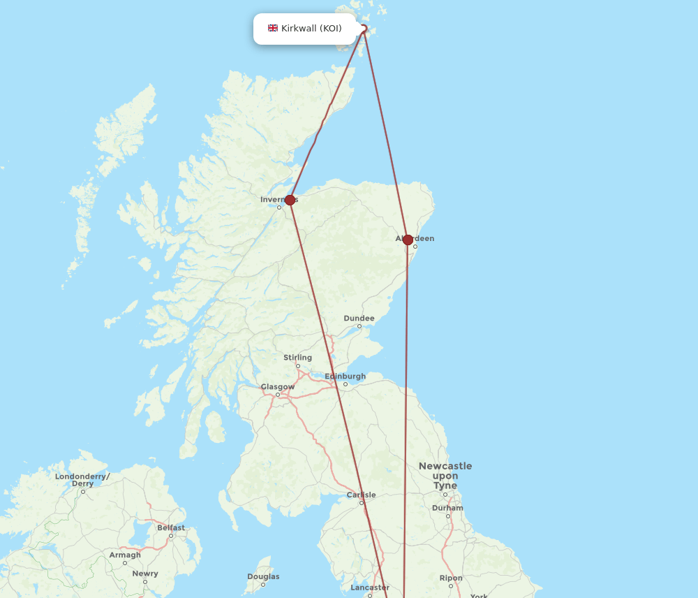 KOI to MAN flights and routes map