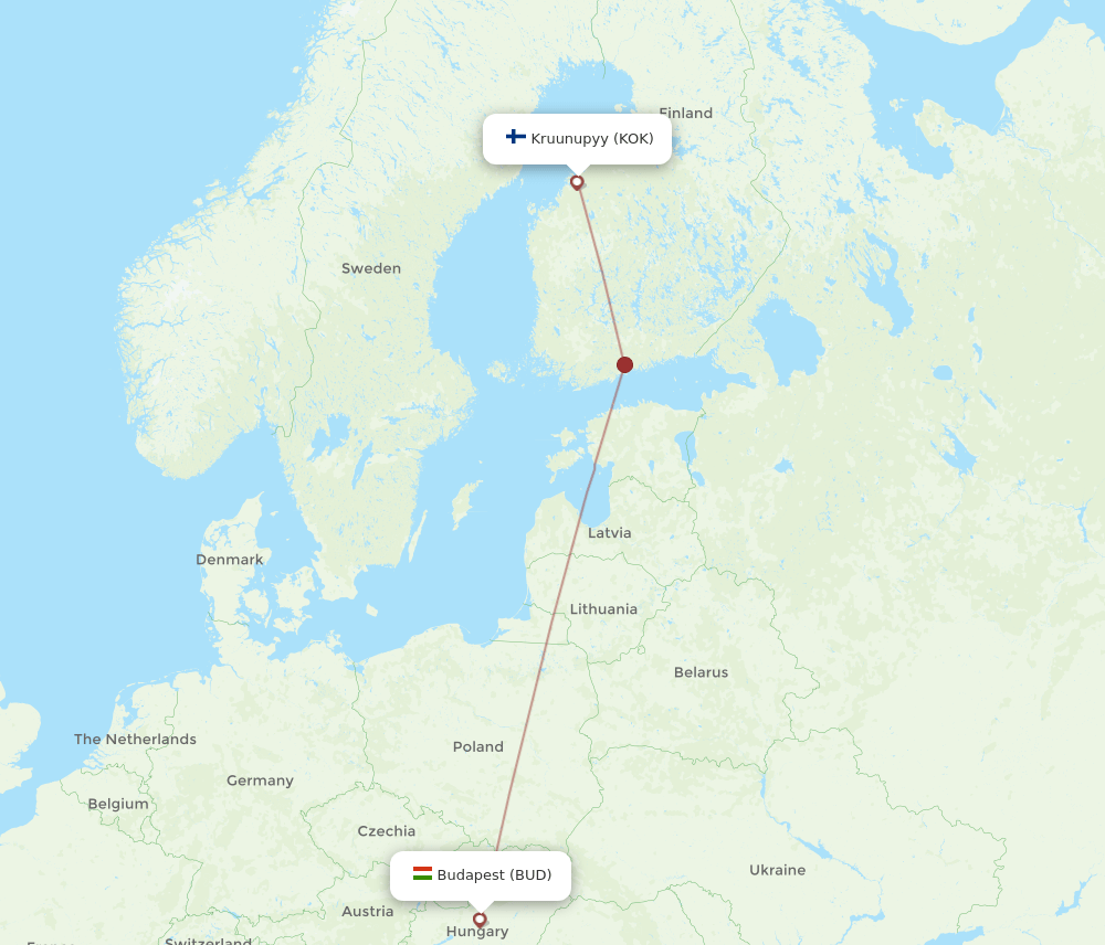 KOK-BUD flight routes