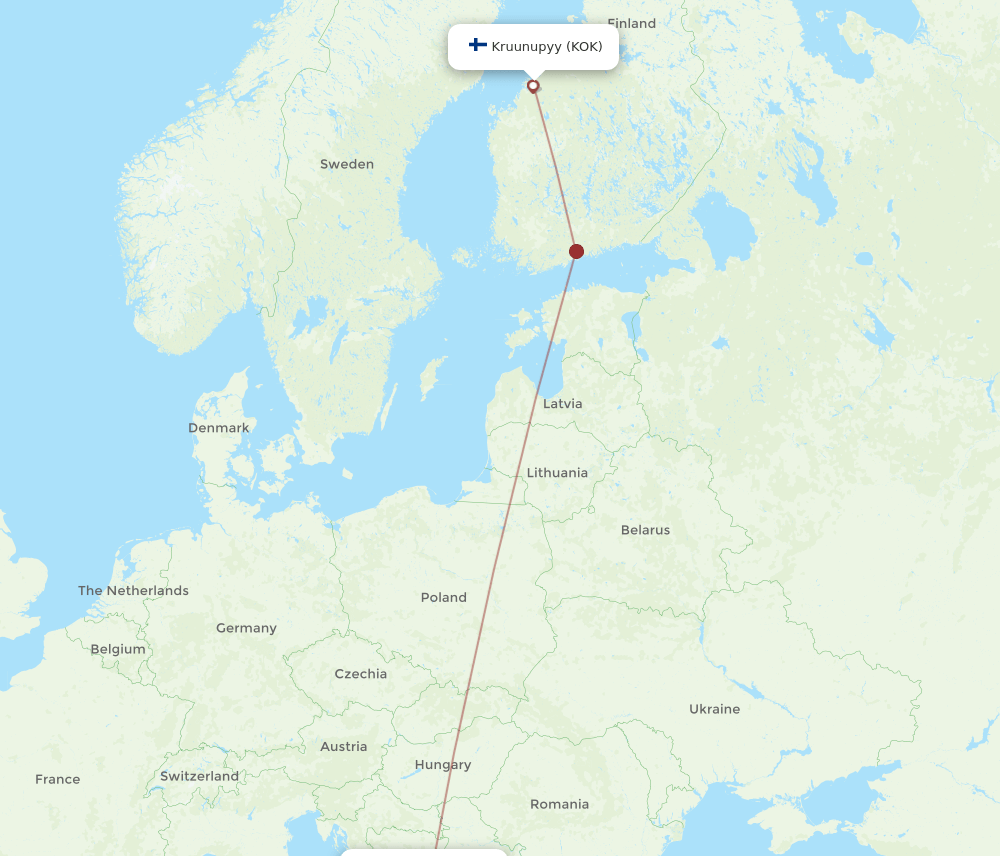 KOK-DBV flight routes