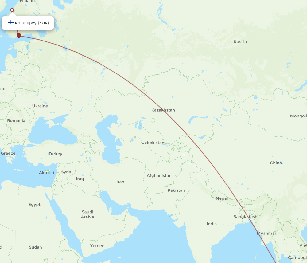 KOK to SIN flights and routes map