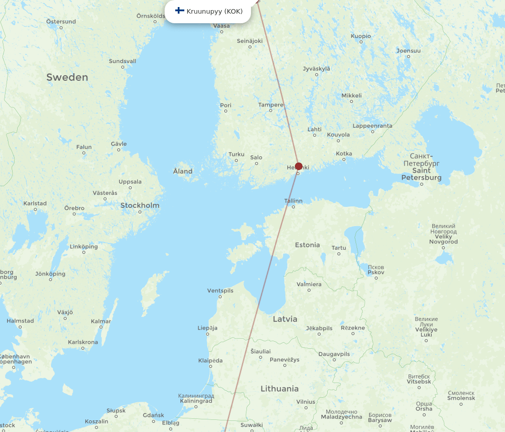 KOK-WAW flight routes