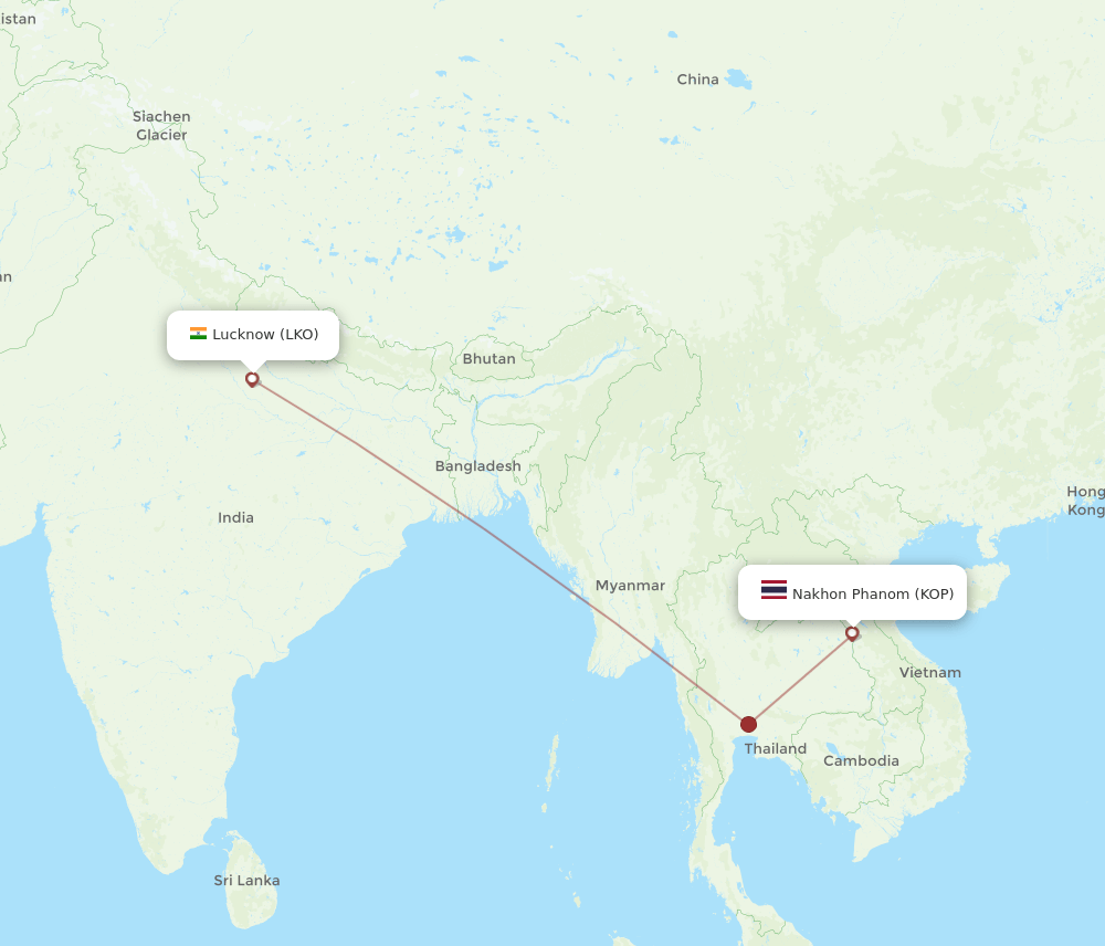 KOP-LKO flight routes
