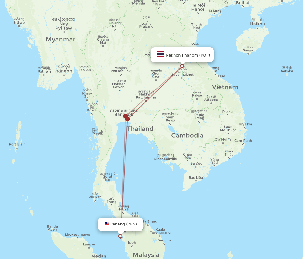KOP-PEN flight routes
