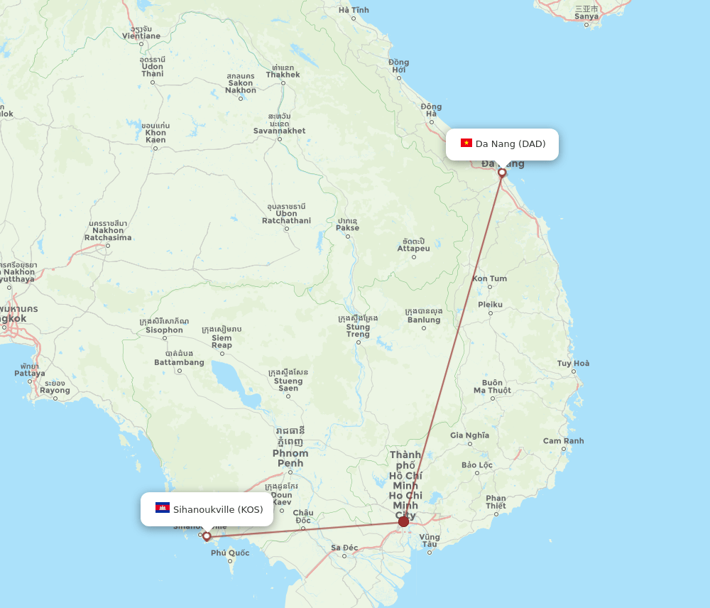 KOS-DAD flight routes