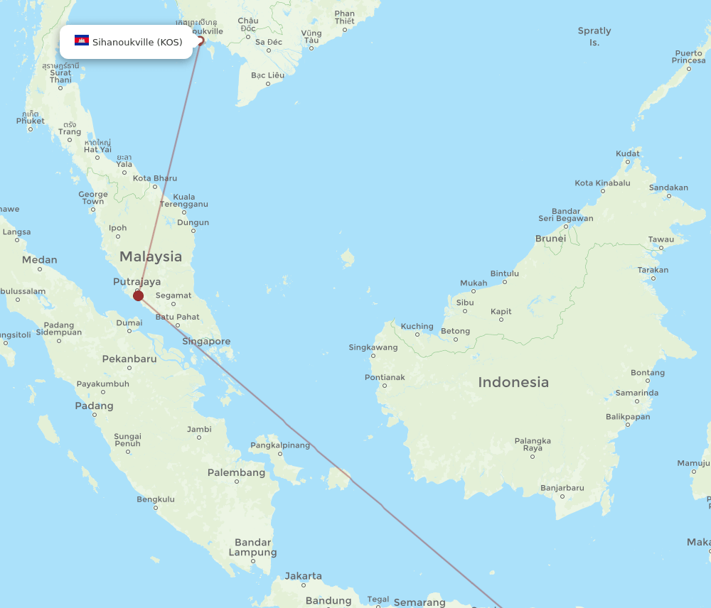 KOS-DPS flight routes