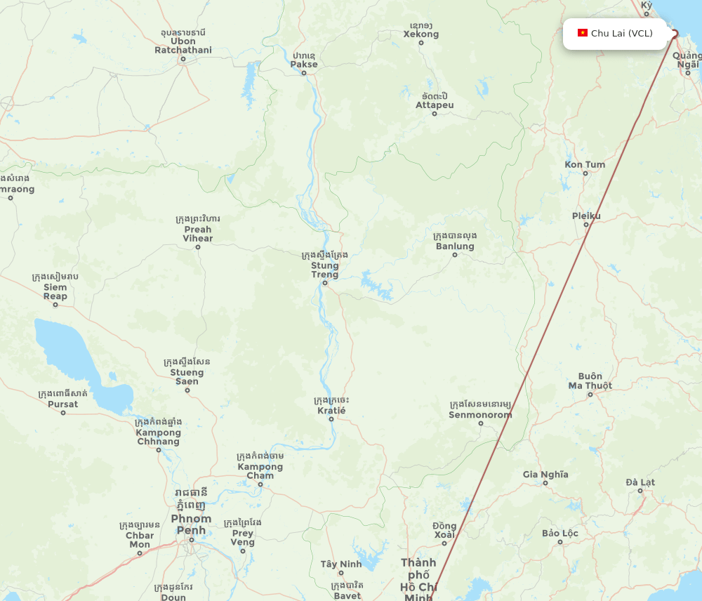 KOS to VCL flights and routes map