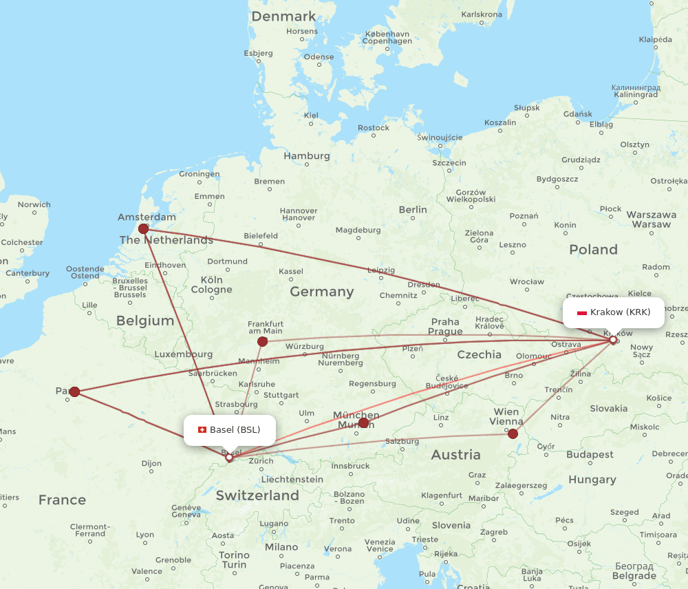 KRK-BSL flight routes