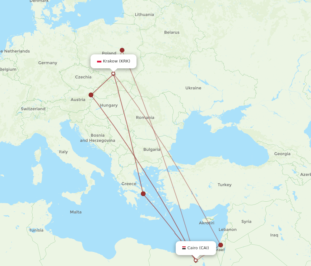 KRK-CAI flight routes