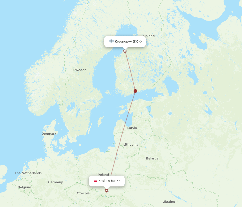 KRK-KOK flight routes