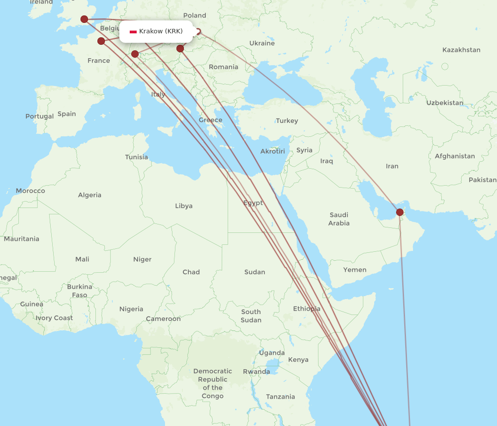 KRK-MRU flight routes