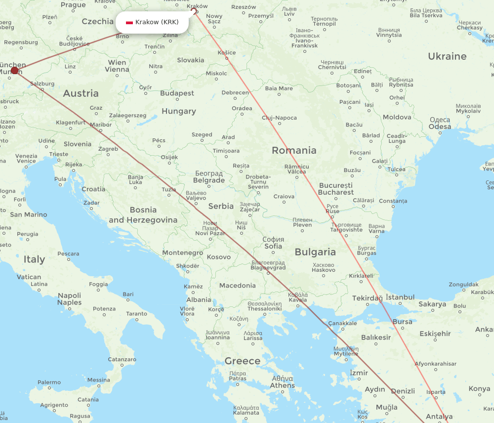KRK-PFO flight routes