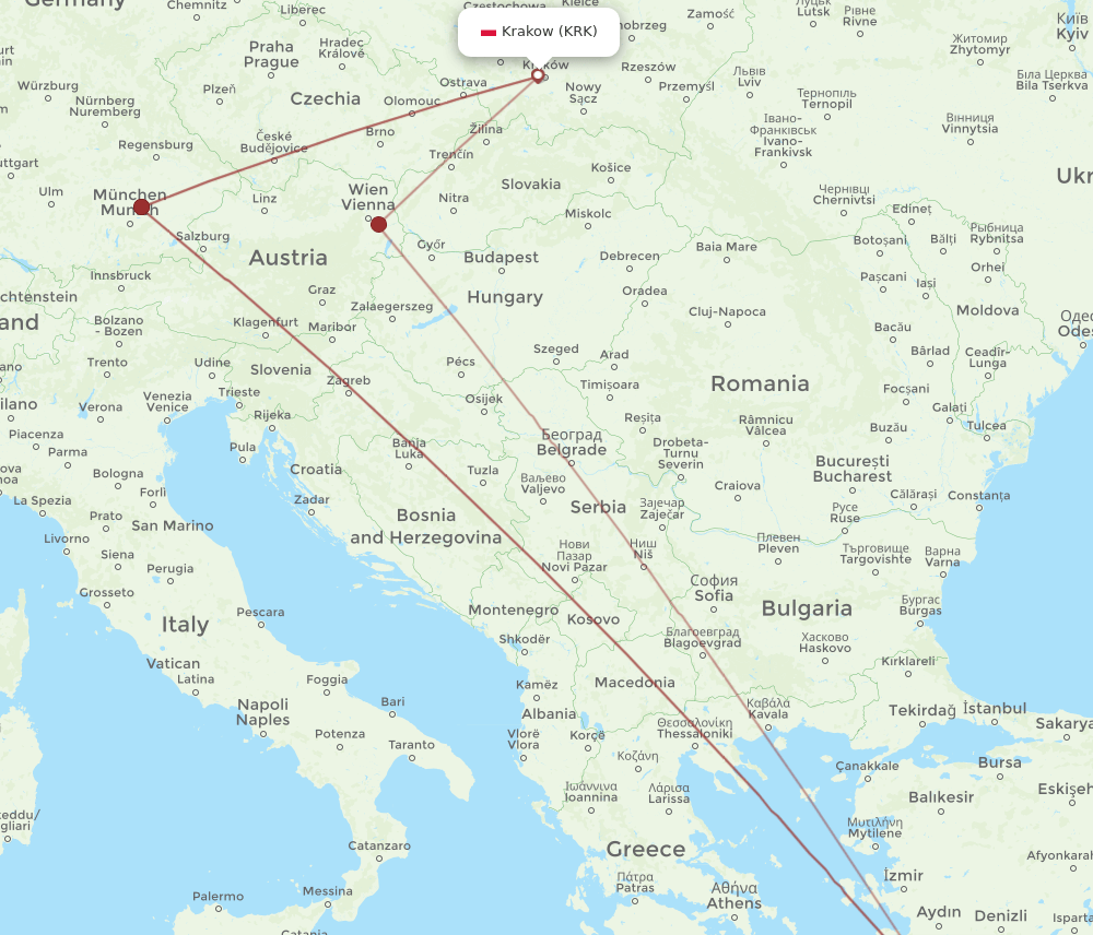 KRK-RHO flight routes
