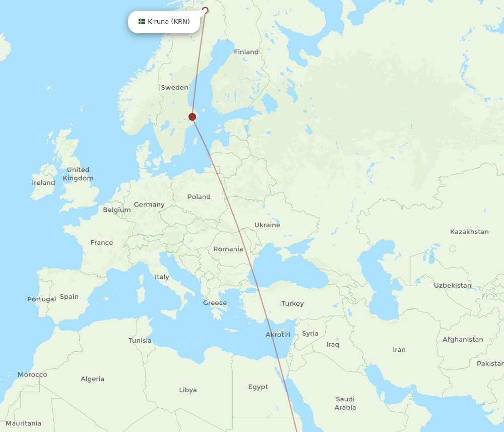 KRN-ADD flight routes