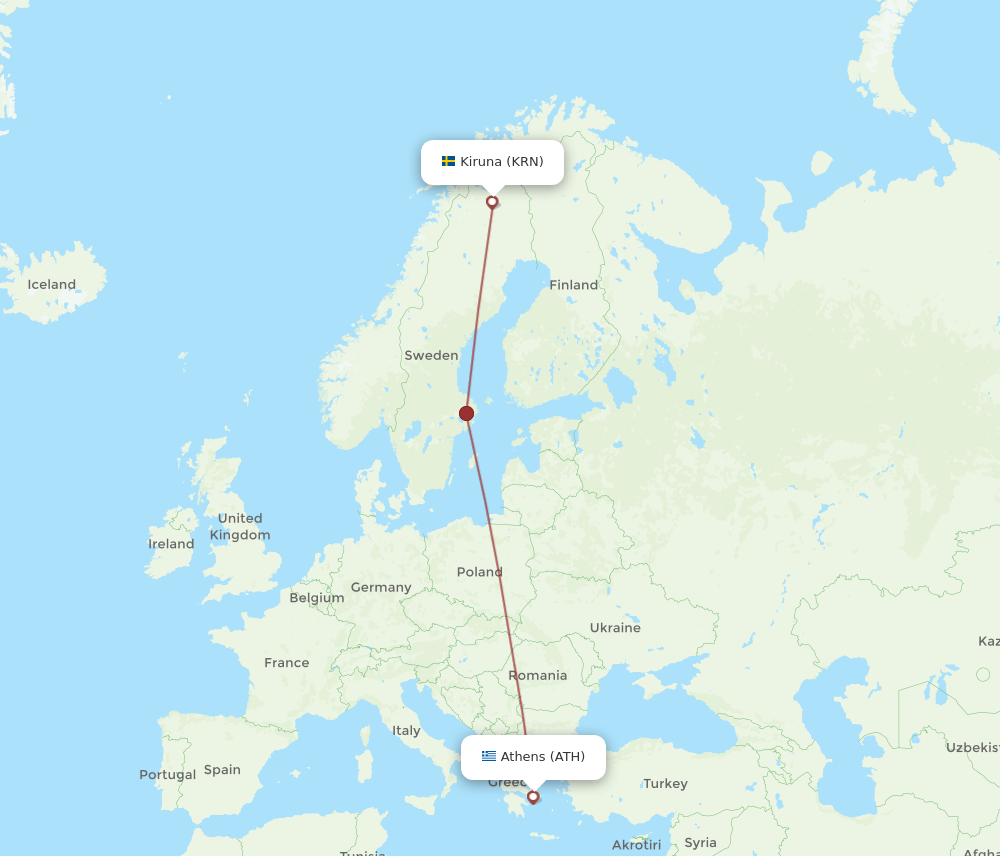KRN-ATH flight routes