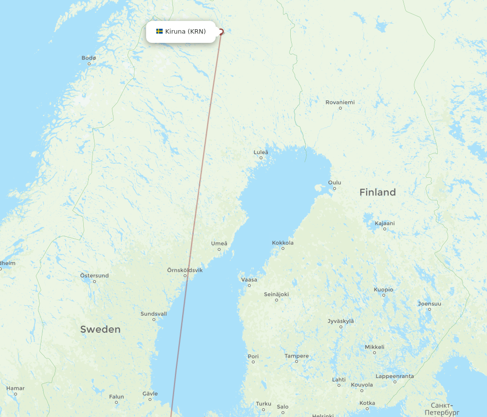 KRN-TLL flight routes
