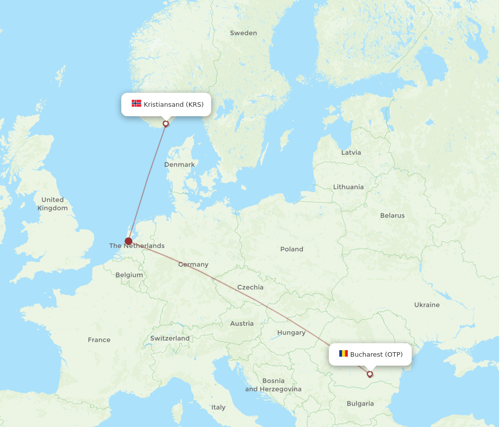 KRS-OTP flight routes